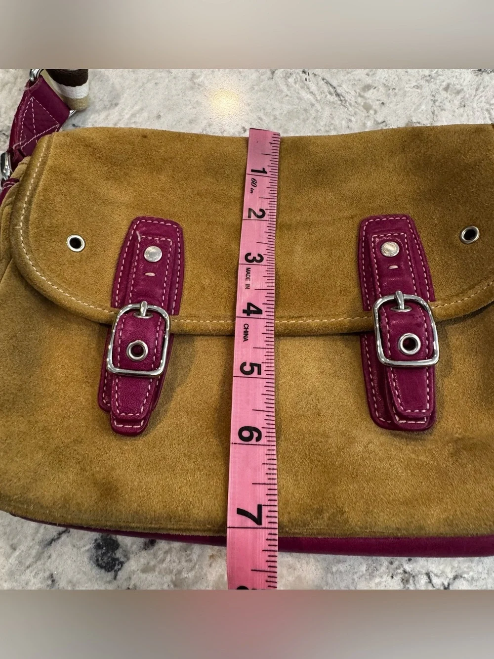 Vintage Coach Archive Crossbody Messenger Shoulder Bag Suede 9274